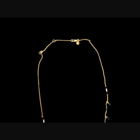 Madewell Gold Tone Seed Bead Fringe Small Tassel Dainty 28" Long Necklace - Picture 9 of 11